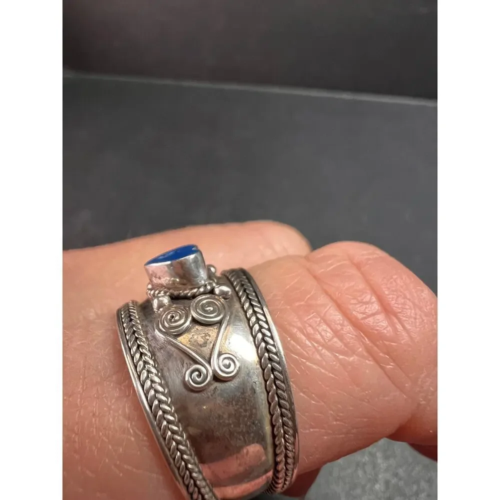Vintage Sterling Silver Heart Ring | Indonesian Artisan | Size 10–10.25